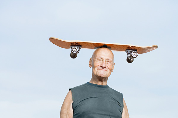 Man with skateboard