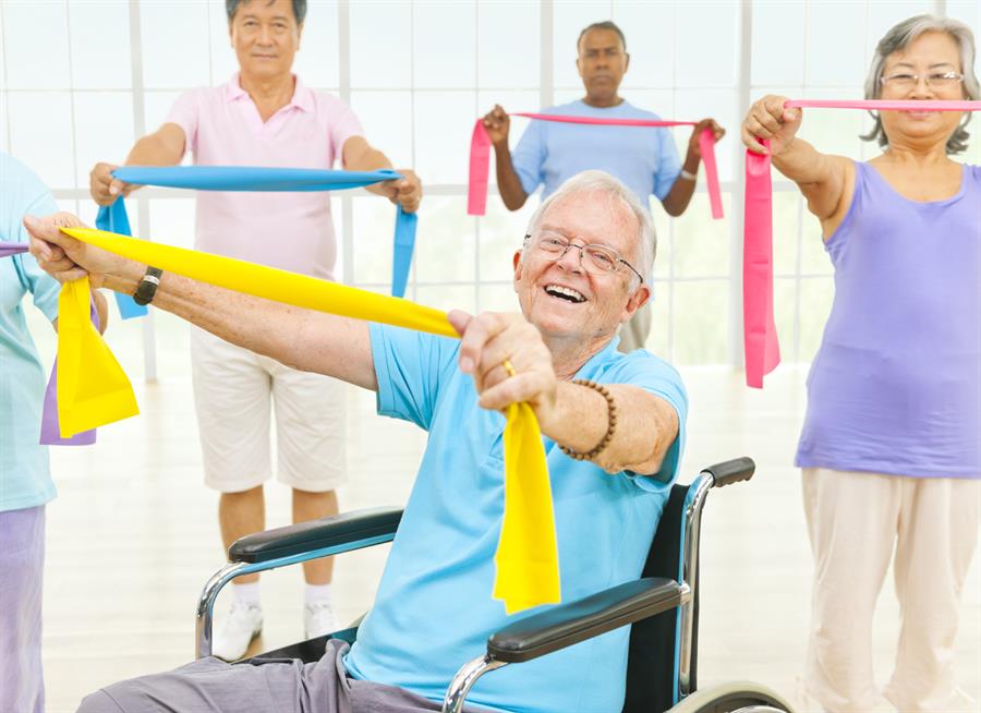 Group of seniors exercising