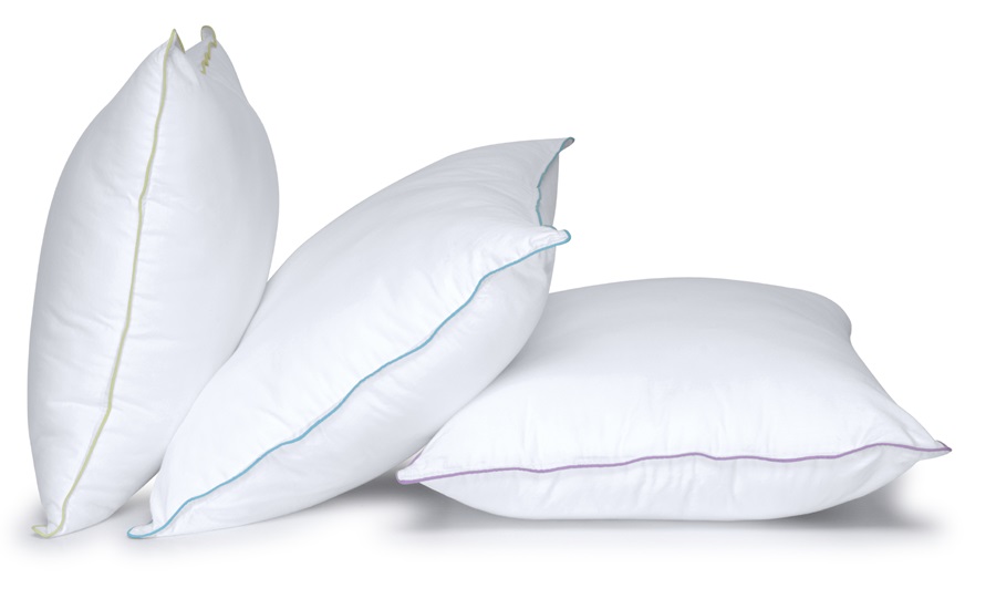 Nice fluffy white pillows in a row
