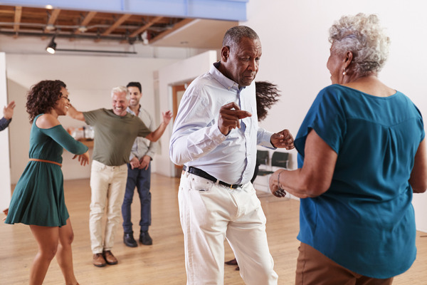 Older adults dancing